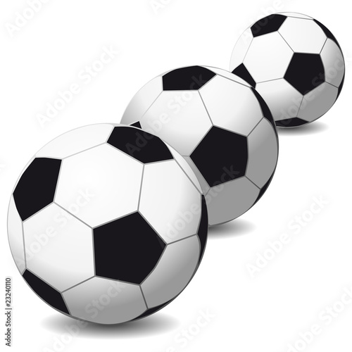 Soccer balls isolated on white background.