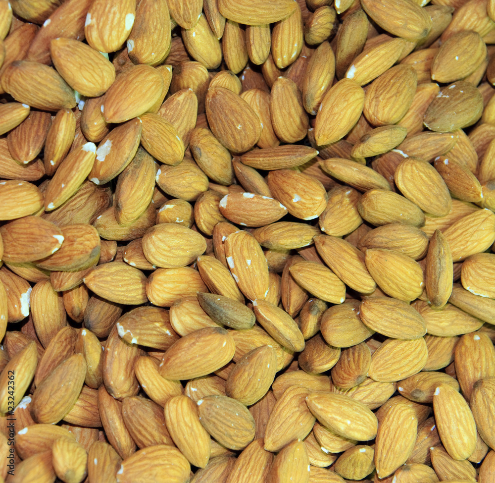 Heap of almonds at local market Heap of almonds at local market
