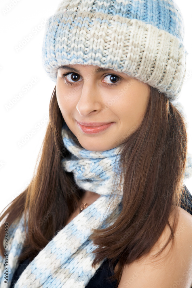 Beautiful Winter Woman isolated on white Beautiful Winter Woman isolated on white