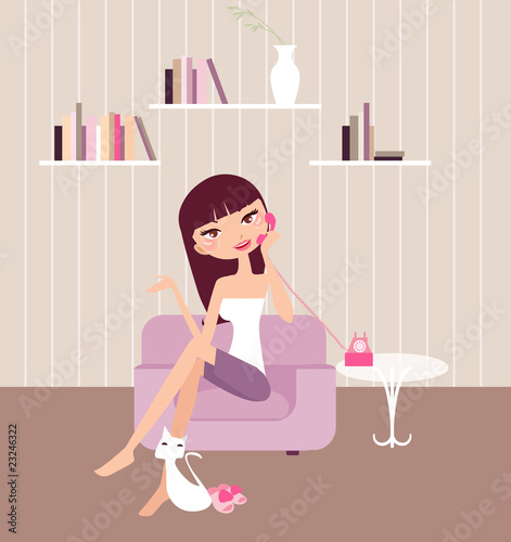 girl relax at home