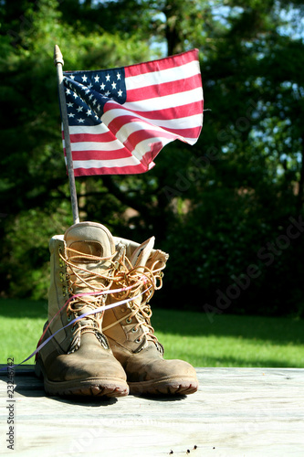 Boots with US flag