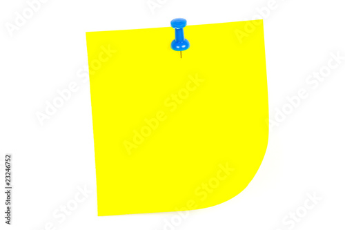 Yellow note with tack