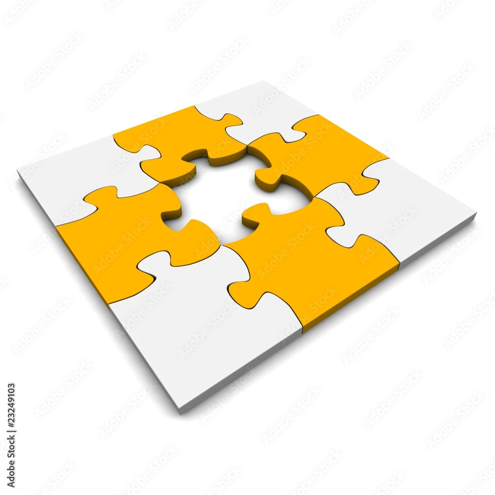 Jigsaw puzzle with missing piece. 3d illustration. Jigsaw puzzle with missing piece. 3d illustration.
