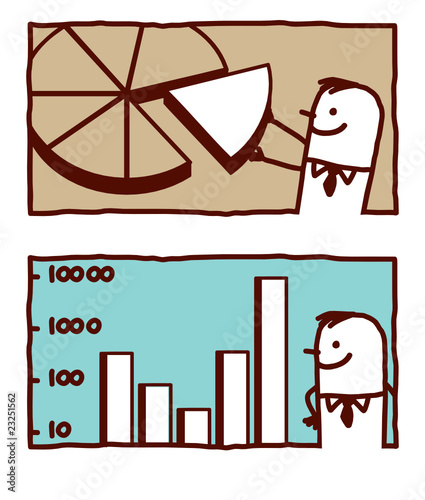 businessman & statistics chart