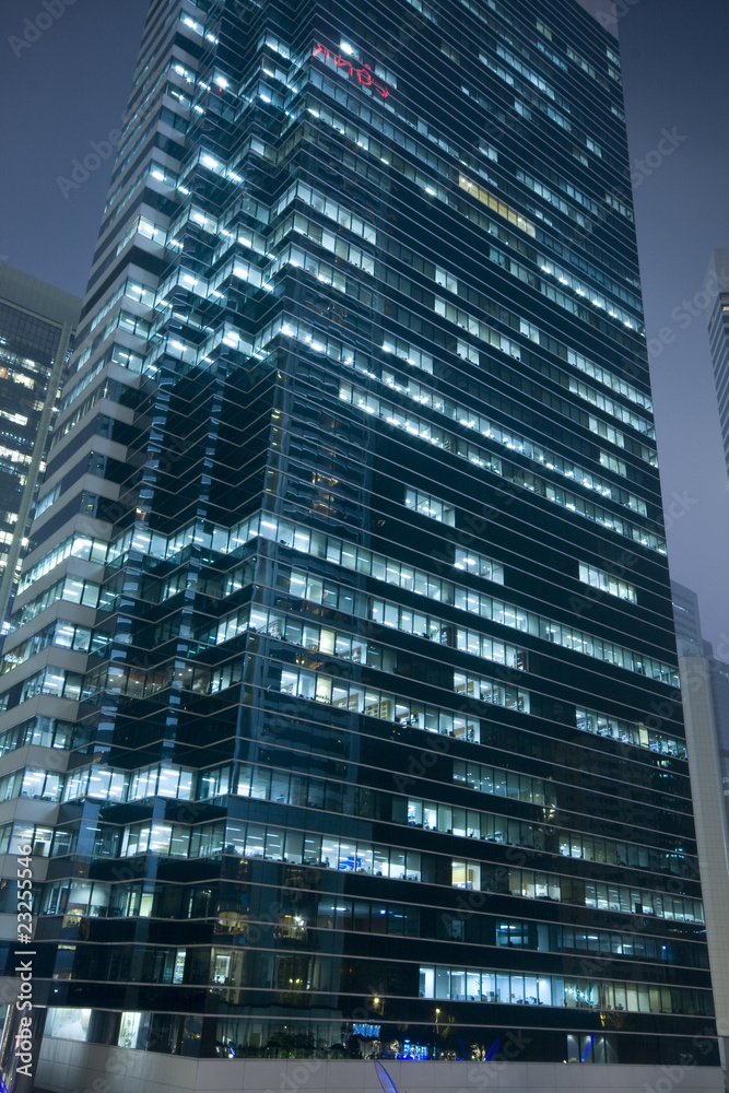 Modern skyscraper building on Hong Kong Island.