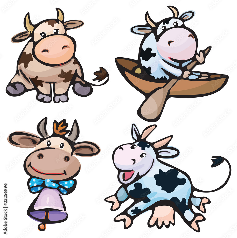Obraz premium Cute small cows.