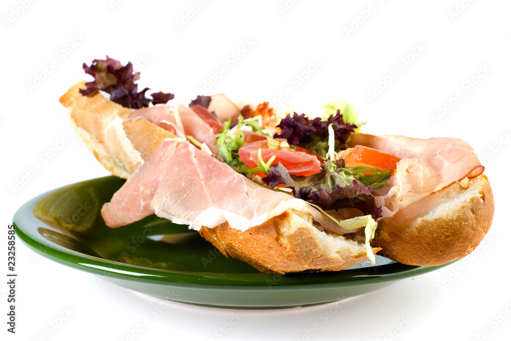 a baguette on a plate