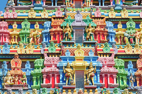Colorful m Facade of A Hindu Temple