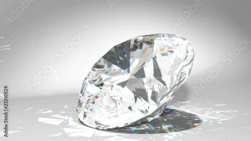 Large diamond or gem falling and rolling down