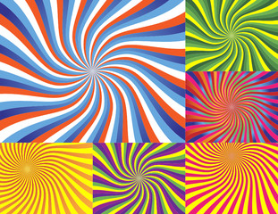 Fototapete Psychedelisch Sechs abstrakte Wellen Hintergründe  © B.Melo