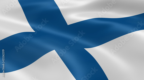 Finnish flag in the wind photo