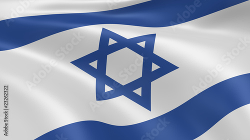 Israeli flag in the wind photo