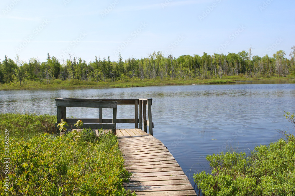 Pond With Old Boardwalk Pond With Old Boardwalk