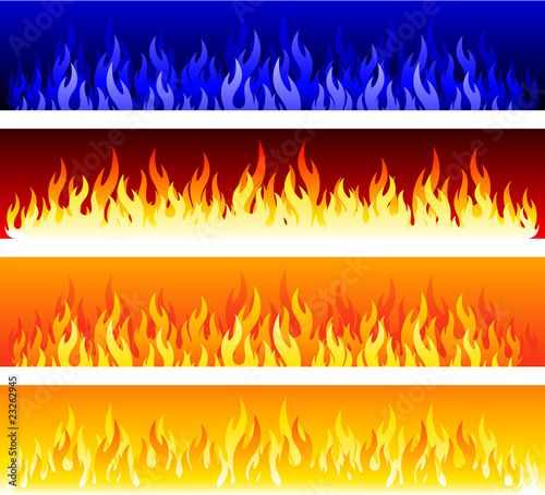 Vector fire banners