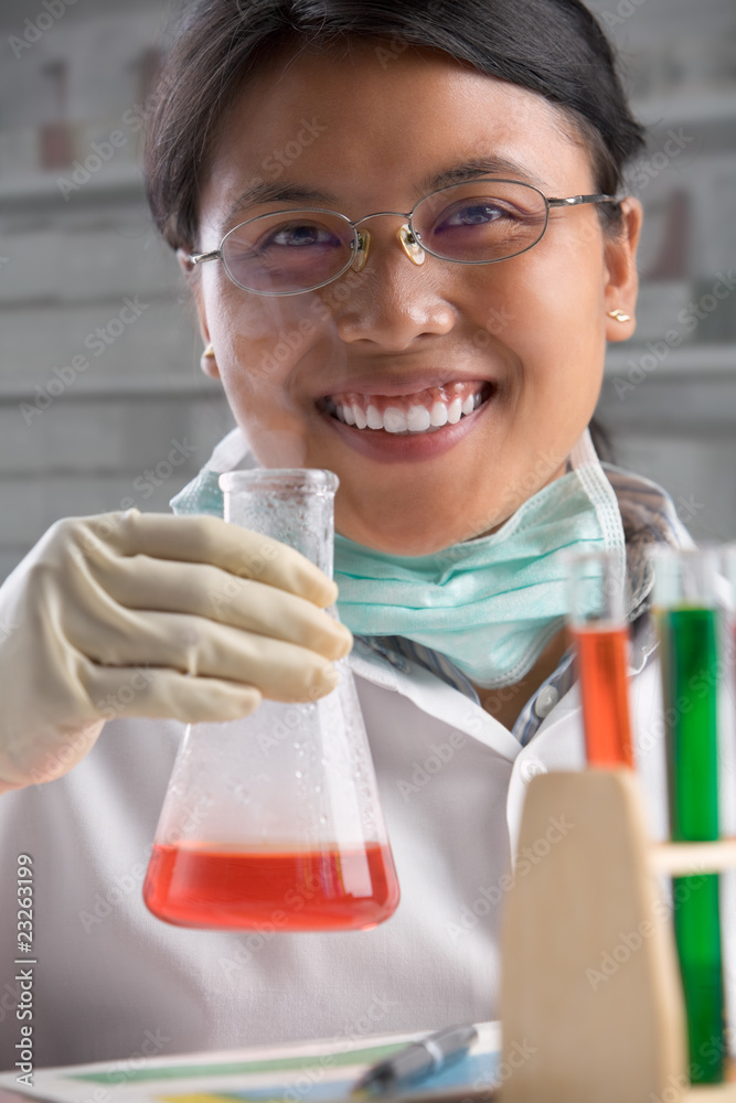 Happy scientist found new solution Happy scientist found new solution