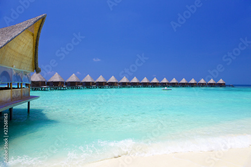 Fototapeta Naklejka Na Ścianę i Meble -  Villa on piles on water Maldives.