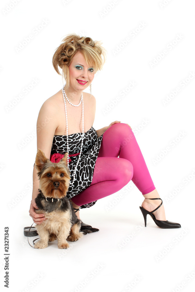 sexy Frau mit Hund Photos | Adobe Stock