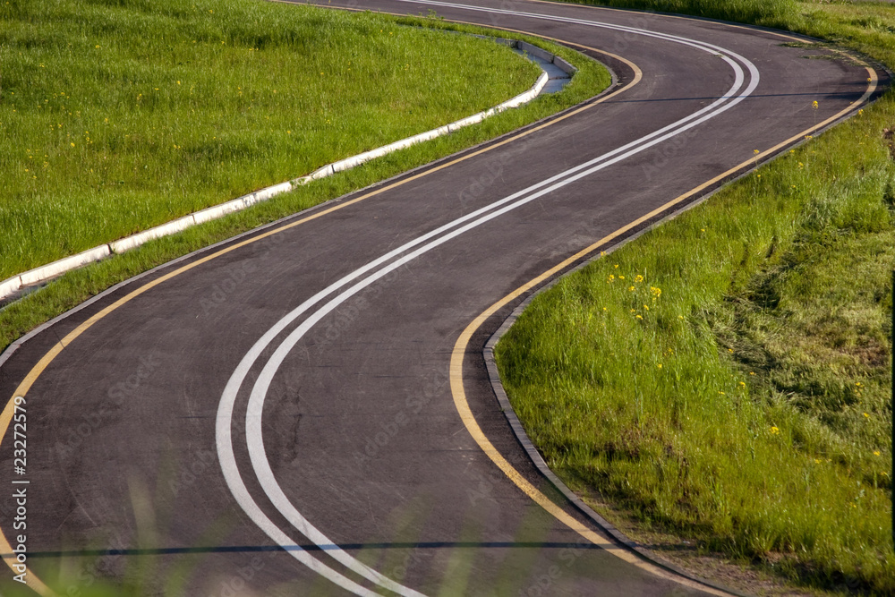 Empty Bicycle Sports Track S-shaped