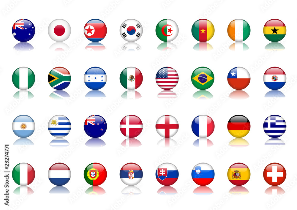 Flag Buttons (football soccer world cup global south africa) Flag Buttons (football soccer world cup global south africa)