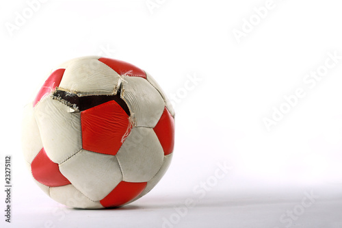 Torn soccer ball