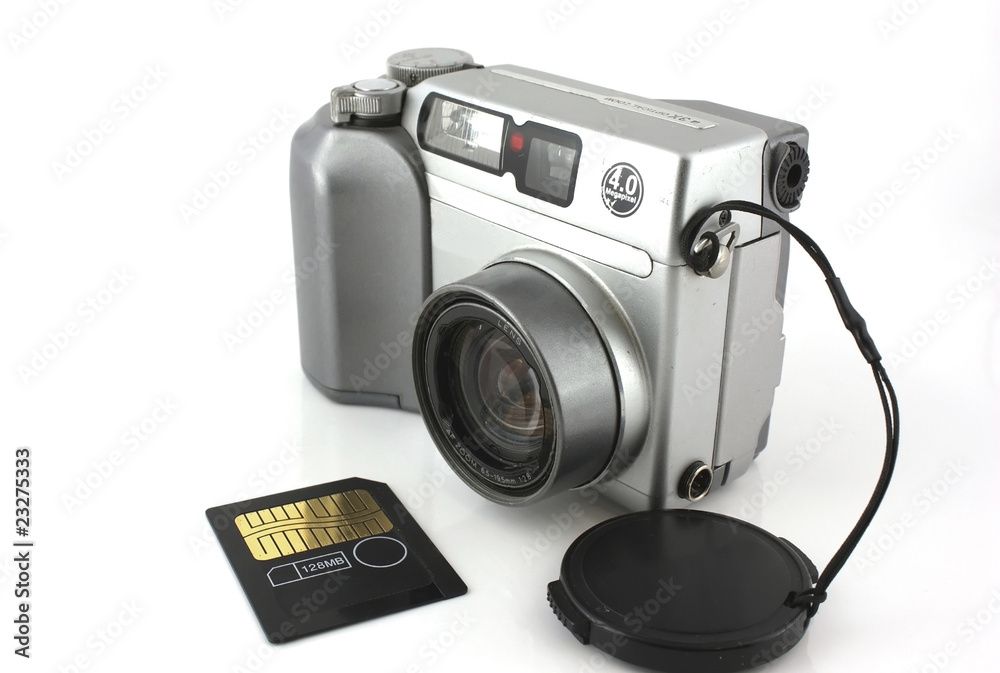 Old digital camera and memory card