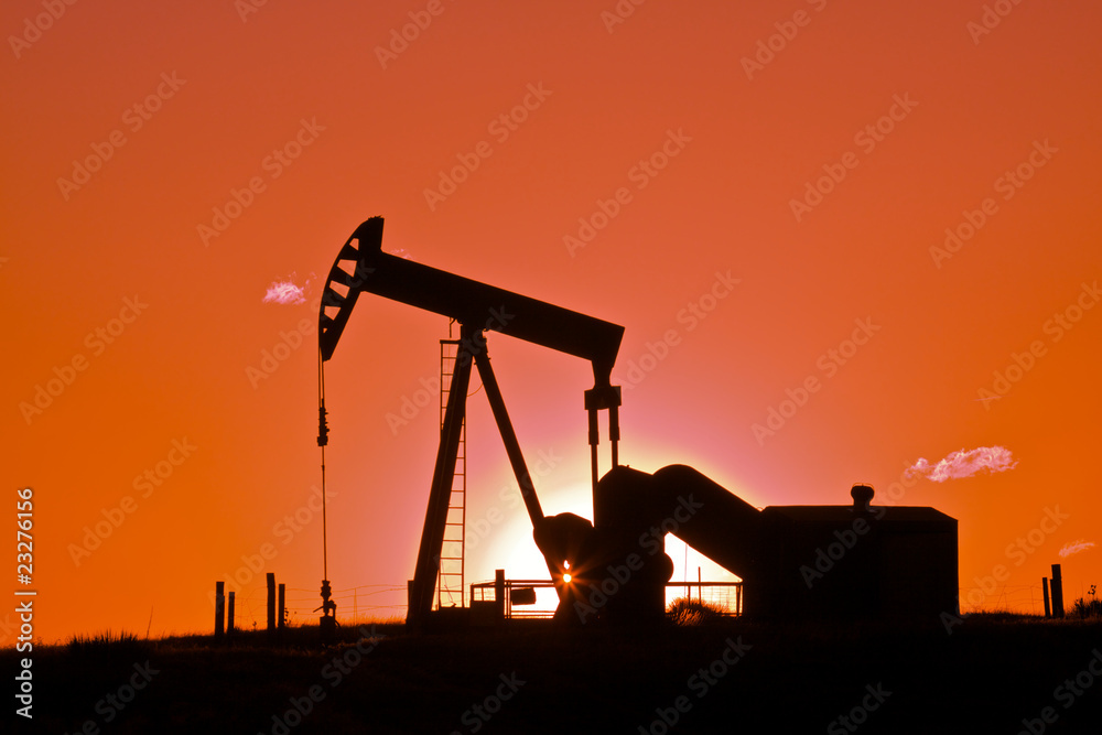 Oil Pumpjack in Sunset Oil Pumpjack in Sunset