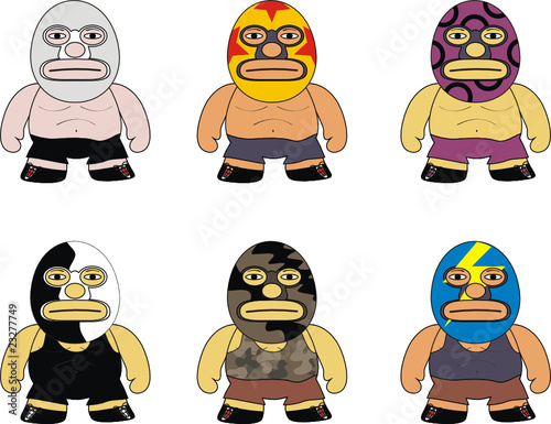 figther cartoon set