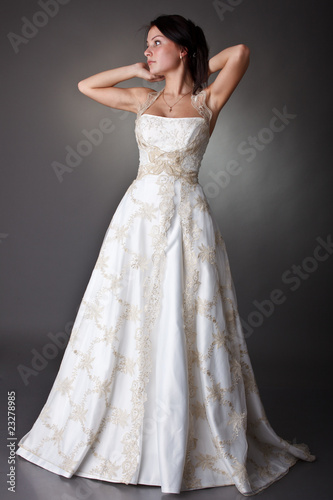 Young woman in a wedding dress