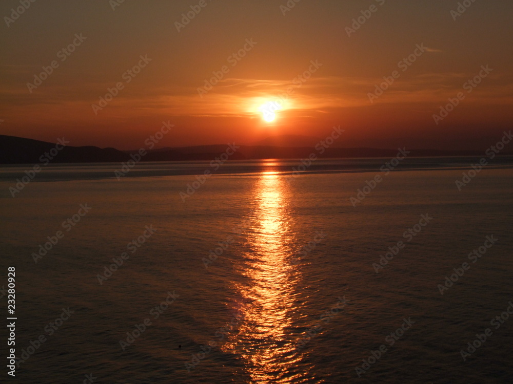 Obraz premium Sonnenuntergang in Kroatien an der Küste