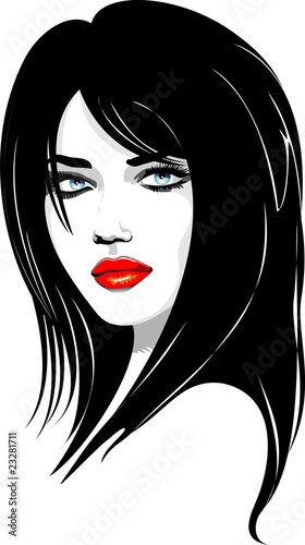 Viso Ragazza dagli Occhi Blu-Blue Eyes Girl's face-2-Vector
