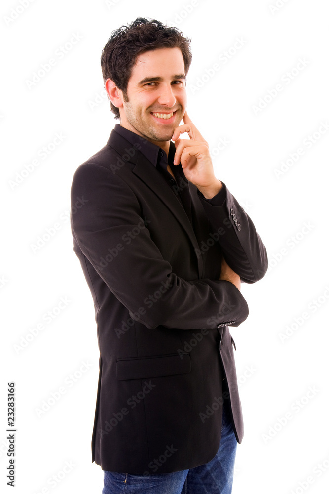 Happy young business man portrait isolated on white Happy young business man portrait isolated on white