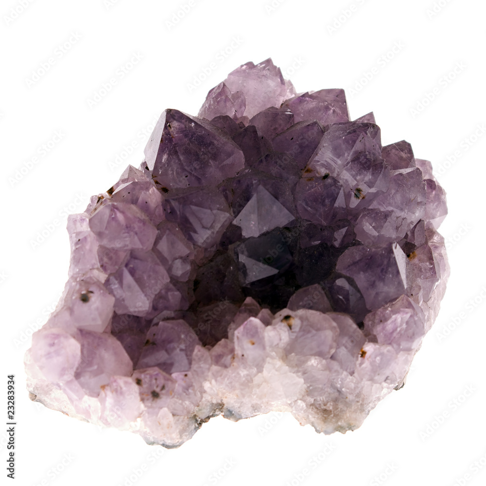 large amethyst on white large amethyst on white