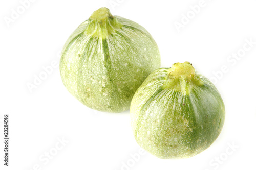 courgettes on white