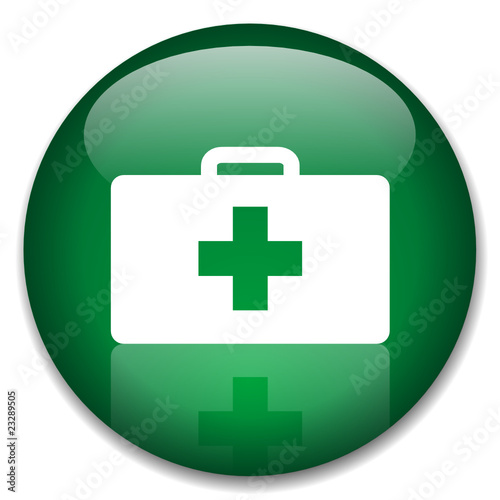 FIRST AID Web Button (Kit Emergency Hospital Help SOS Vector)