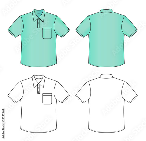 Outline polo shirt vector illustration isolated on white