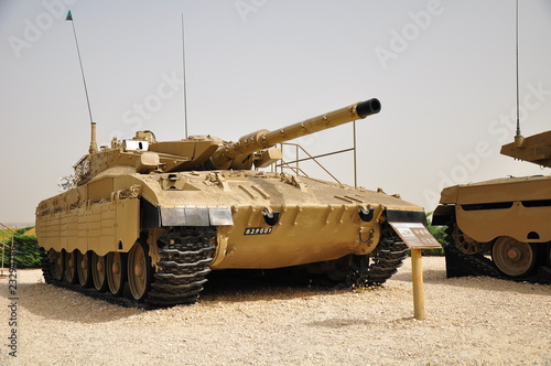 Merkava MK-2, Israeli battle tank in latrun museum. Central Israel. 