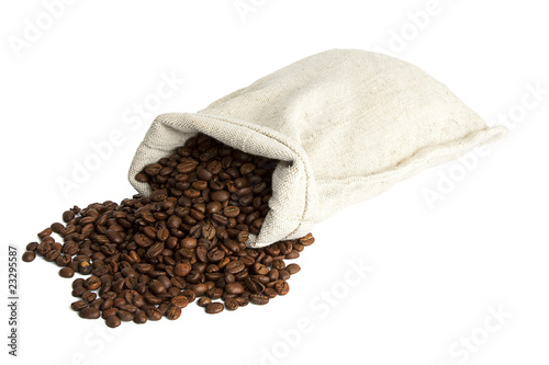 coffee beans and burlap sack