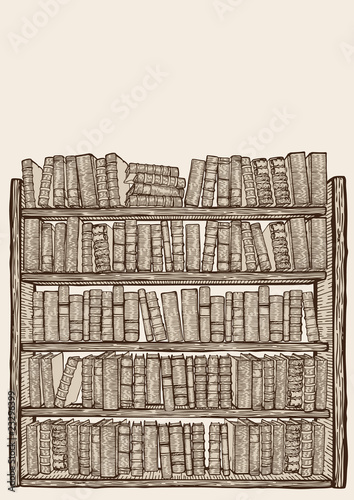 Bookcase with lots of books