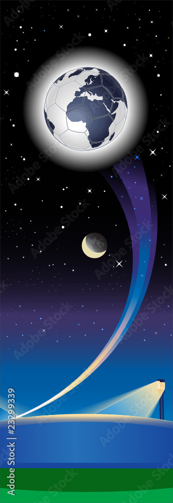 Fototapeta premium soccer ball in the form of Earth in space