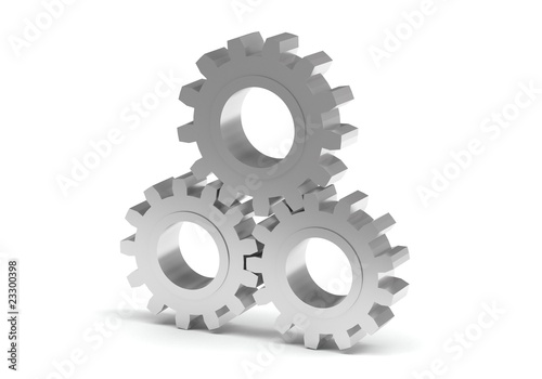 3D gear isolated on white