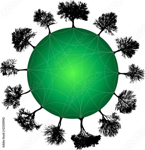 tree planet green. Vector