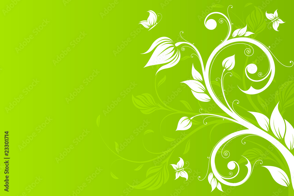 Vector Background with flowers and butterfly Vector Background with flowers and butterfly