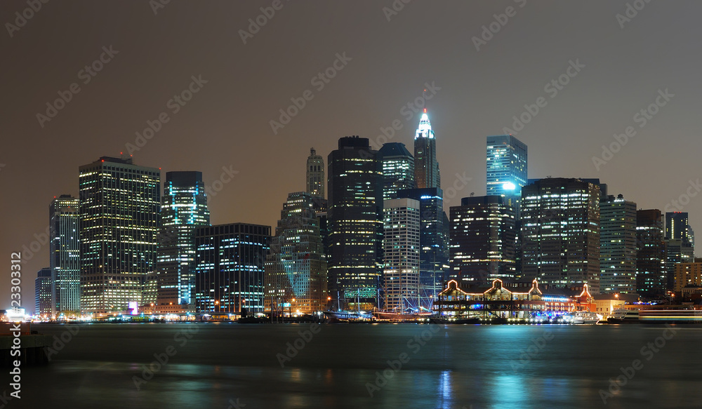 NEW YORK CITY MANHATTAN NIGHT SCENE PANORAMA NEW YORK CITY MANHATTAN NIGHT SCENE PANORAMA