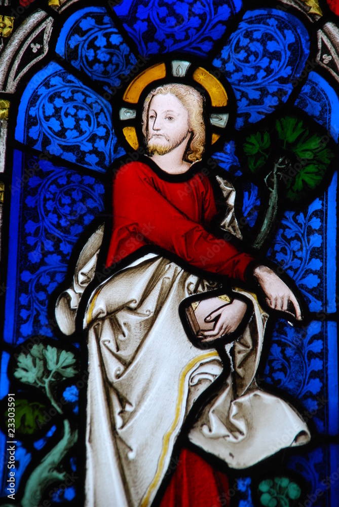 Religious stained glass window