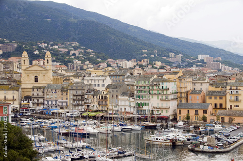 Fototapeta Naklejka Na Ścianę i Meble -  old port Bastia Corsica France with St. John the Baptist church