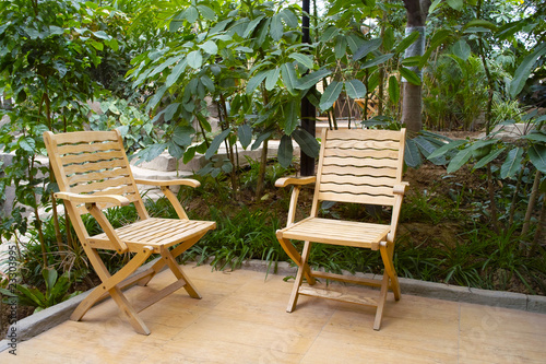 Chair in Chinese gardens