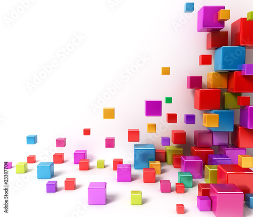 Shiny colorful boxes. Abstract background