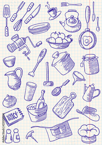 Kitchen doodles set