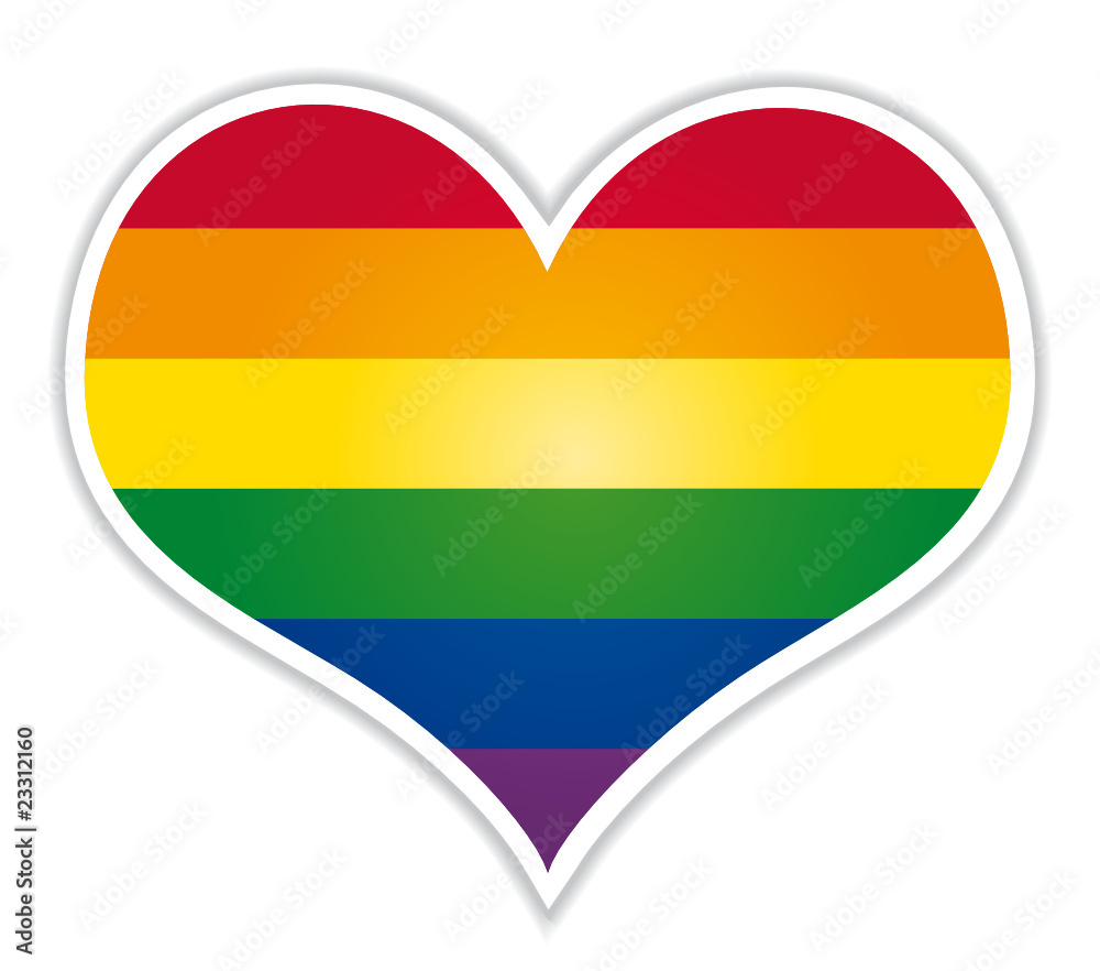 Rainbow heart lgbt flag