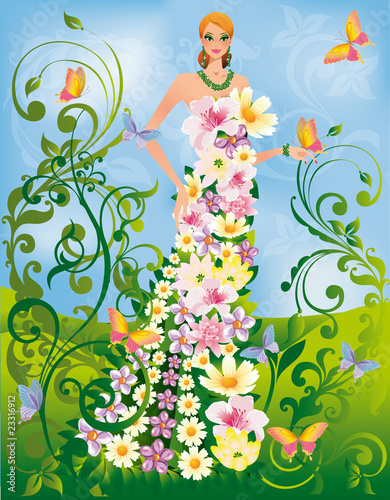 Summer women, vector